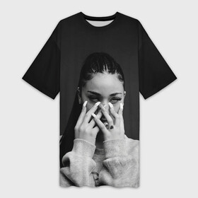 Платье-футболка 3D с принтом Бхад спряталась в Екатеринбурге,  |  | bhad bhabie | danielle bregoli | hip hop | rap | rep | бхад бхайби | даниэлла бреголи | исполнители | исполнитель | музыка | реп