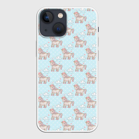 Чехол для iPhone 13 mini с принтом Маленькие единороги в Екатеринбурге,  |  | единорог | лошадка | лошадь | милая | милые пони | пони
