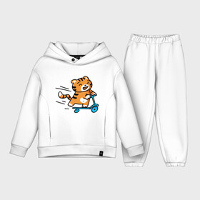 Детский костюм хлопок Oversize с принтом Тигренок на самокате в Екатеринбурге,  |  | 2022 | год тигра | новый год | новый год 2022 | символ года | тигр | тигренок | тигрица | тигры