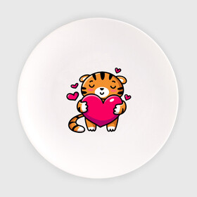 Тарелка с принтом Милый тигренок с сердечком в Екатеринбурге, фарфор | диаметр - 210 мм
диаметр для нанесения принта - 120 мм | 2022 | год тигра | новый год | новый год 2022 | символ года | тигр | тигренок | тигрица | тигры