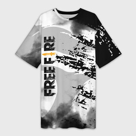 Платье-футболка 3D с принтом GARENA FREE FIRE  ГАРЕНА ФРИ ФАЕР (НОЧНОЙ СИЛУЭТ). в Екатеринбурге,  |  | free fire | free fire battlegrounds | garena | garena free fire | гарена | игра | фри фаер | шутер