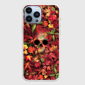 Чехол для iPhone 13 Pro Max с принтом Осенний череп в Екатеринбурге,  |  | halloween | клен | кленовые | листья | осень | скелет | хеллоуин | череп