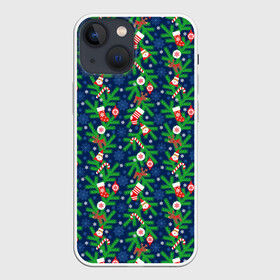 Чехол для iPhone 13 mini с принтом Новогодние Игрушки на Ёлке в Екатеринбурге,  |  | christmas | merry christmas | santa claus | дед мороз | ёлка | елочные шары | игрушки | новый год | подарки | праздник | с новым годом | санта клаус | снегурочка | украшения