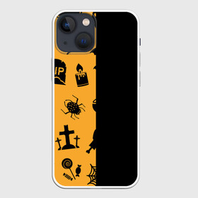 Чехол для iPhone 13 mini с принтом ЧЕРНО ОРАНЖЕВЫЙ ХЭЛЛОУИН в Екатеринбурге,  |  | halloween | haloween | pumpkin | тыква | хеллоин | хеллоуин | хелоин | хелоуин | хэллоин | хэллоуин | хэлоин | хэлоуин