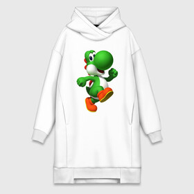 Платье-худи хлопок с принтом 3d Yoshi в Екатеринбурге,  |  | mario | nintendo | video game | yoshi | видео игра | йоши | марио | нинтендо