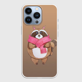 Чехол для iPhone 13 Pro с принтом акварельный енотик в Екатеринбурге,  |  | raccoon cartoon animal | акварель | детский | енот | мультипликационный персонаж | мультяшка | ребенок | рисунок