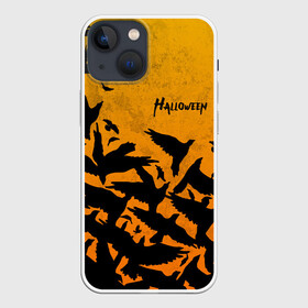 Чехол для iPhone 13 mini с принтом ВОРОНЫ ХЕЛЛОУИН   CROWS HALLOWEEN в Екатеринбурге,  |  | bats | bones | crow | ghost | halloween | pumpkin | skull | вороны | кости | летучие мыши | приведение | призрак | скелет | тыква | хеллоуин | хоррор | хэллоуин