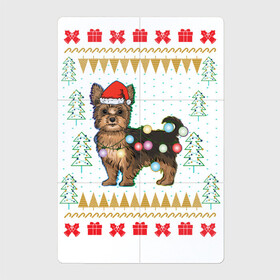 Магнитный плакат 2Х3 с принтом Рождественский свитер Йоркшик в Екатеринбурге, Полимерный материал с магнитным слоем | 6 деталей размером 9*9 см | Тематика изображения на принте: christmas | ugly sweater | вечеринка | йорк | йоркширский терьер | новый год | праздники | рождественский свитер | рождество | собака | собачка | уродливый свитер