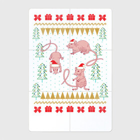 Магнитный плакат 2Х3 с принтом Рождественский свитер Лабораторные мыши в Екатеринбурге, Полимерный материал с магнитным слоем | 6 деталей размером 9*9 см | christmas | ugly sweater | аутбредные мыши | домовые мыши | инбредные мыши | лабораторные мыши | мышка | мышь | новогодние праздники | новый год | рождественский свитер | рождество | уродливый свитер