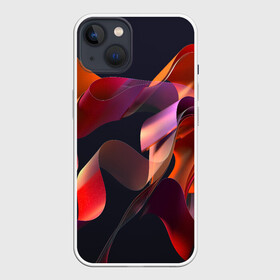 Чехол для iPhone 13 с принтом Абстрактные ленты в Екатеринбурге,  |  | abstract | black | blue | contemporary | cool | floral | funny | geometric | gold | landscape | love | minimal | modern | mountains | nature | orange | pattern | pink | retro | stars | summer | trees | watercolor | yellow | абстракция | акварель | зо | ле