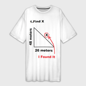 Платье-футболка 3D с принтом Как у Тома Холланда) в Екатеринбурге,  |  | find x | i found x | мем | найти x | прикол | теорема пифагора | том холланд