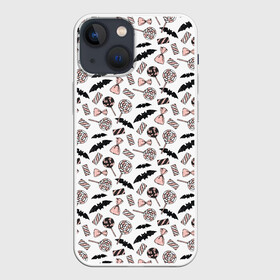 Чехол для iPhone 13 mini с принтом Patern Halloween 12 в Екатеринбурге,  |  | 31 | bones | holiday | skull | spider | witches