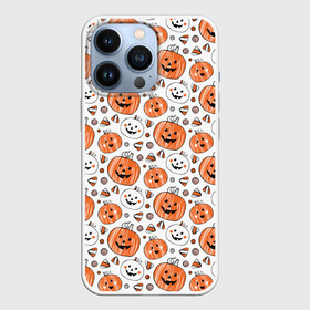 Чехол для iPhone 13 Pro с принтом Patern Halloween 17 в Екатеринбурге,  |  | Тематика изображения на принте: 31 | bones | holiday | skull | spider | witches