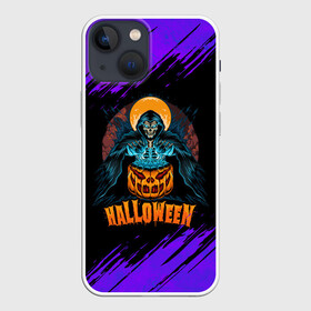 Чехол для iPhone 13 mini с принтом ВЕДЬМА КОЛДУЕТ НАД ТЫКВОЙ в Екатеринбурге,  |  | halloween | haloween | pumpkin | witch | witch with pumpkin | ведьма | ведьма с тыквой | тыква | хеллоин | хеллоуин | хелоин | хелоуин | хэллоин | хэллоуин | хэлоин | хэлоуин