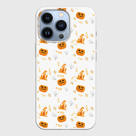 Чехол для iPhone 13 Pro с принтом Patern Halloween 23 в Екатеринбурге,  |  | Тематика изображения на принте: 31 | bones | holiday | skull | spider | witches