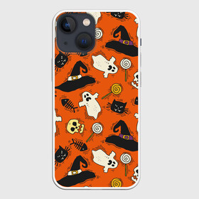 Чехол для iPhone 13 mini с принтом Хэллоуинские шалости в Екатеринбурге,  |  | background | иллюстрация | паук | паутина | череп