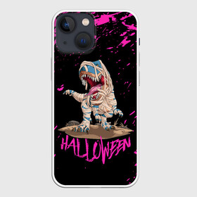 Чехол для iPhone 13 mini с принтом ДИНО МУМИЯ НА ХЭЛЛОУИН в Екатеринбурге,  |  | dino | dinosauria | halloween | haloween | t rex | ti rex | trex | дино | дино мумия | динозавр | динозавр в бинтах | динозавр мумия | мумия | т рекс | ти рекс | трекс | хеллоин | хеллоуин | хелоин | хелоуин | хэллоин | хэллоуин