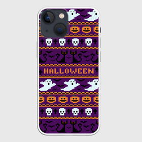 Чехол для iPhone 13 mini с принтом Хэллоуинский Свитер в Екатеринбурге,  |  | america | halloween | usa | америка | приведения | свитер | тыква | тыква улыбается | тьма | ужас | хелловин | хеллоуин | хэллоуин | череп | черный кот