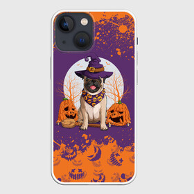 Чехол для iPhone 13 mini с принтом МОПС НА ХЭЛЛОУИН в Екатеринбурге,  |  | dog | halloween | haloween | pug | pug halloween | мопс | мопс на хэллоуин | собака | хеллоин | хеллоуин | хелоин | хелоуин | хэллоин | хэллоуин | хэлоин | хэлоуин