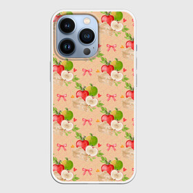 Чехол для iPhone 13 Pro с принтом Яблоки паттерн в Екатеринбурге,  |  | лето | огород | сад | фрукты | яблоки | яблочный сад