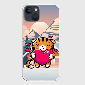 Чехол для iPhone 13 с принтом Тигренок   любовь в Екатеринбурге,  |  | 2022 | год тигра | новый год | новый год 2022 | символ года | тигр | тигренок | тигрица | тигры