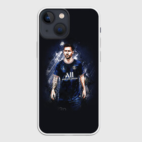 Чехол для iPhone 13 mini с принтом Lionel Messi Paris Saint Germain в Екатеринбурге,  |  | art | footballer | leo messi | lionel messi | messi | paris saint germain | psg | арт | лео месси | лионель месси | месси | пари сен жермен | псж | футболист