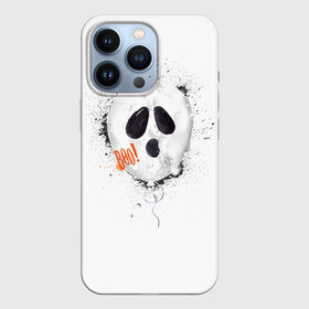 Чехол для iPhone 13 Pro с принтом Шарик пугайка в Екатеринбурге,  |  | Тематика изображения на принте: fun | helloween | party | scary | вечеринка | день | духи | мрачно | оригинальный | подарок | праздник | привидение | пугать | святые | тыква | ужас | хэллоуин | черный | шарик