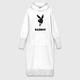 Платье удлиненное хлопок с принтом BAD BOY PLAYBOY в Екатеринбурге,  |  | bad | boy | love | man | playboy | rabbit | бой | бэд | кролик | любовь | мужчинам | надписи | парень | плейбой