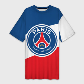 Платье-футболка 3D с принтом Paris Saint Germain FC в Екатеринбурге,  |  | emblem | flag | football club | france | paris | paris saint germain | psg | пари сен жермен | париж | псж | флаг | франция | футбольный клуб | эмблема
