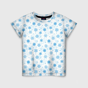 Детская футболка 3D с принтом Снежинки (снежные узоры) в Екатеринбурге, 100% гипоаллергенный полиэфир | прямой крой, круглый вырез горловины, длина до линии бедер, чуть спущенное плечо, ткань немного тянется | merry christmas | дед мороз | ёлка | зима | мороз | новый год | подарок | праздник | рождество | с новым годом | сантаклаус | снег | снеговик | снегурочка | снежинки | снежные узоры | узоры