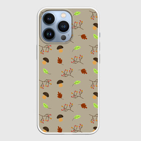 Чехол для iPhone 13 Pro с принтом AUTUMN MOOD в Екатеринбурге,  |  | грибы | дождь | листья | осень | рябина