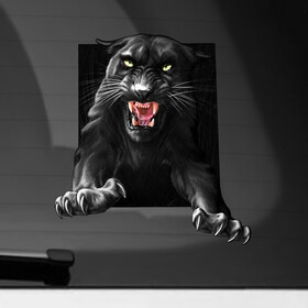 Наклейка на автомобиль с принтом Black panther черная пантера в Екатеринбурге, ПВХ |  | Тематика изображения на принте: black panther | зверь | злая | красивая кошка | прыгает | хищник | черная пантера