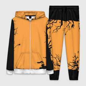 Женский костюм 3D с принтом Orange Halloween TRD в Екатеринбурге,  |  | branches | crow | ghosts | halloween | holiday | monsters | pumpkin | trees | ветки | ворона | деревья | монстры | праздник | привидения | тыква | хэллоуин