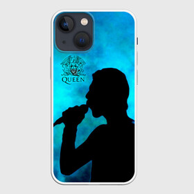 Чехол для iPhone 13 mini с принтом Силуэт Фредди Меркьюри группа Queen в Екатеринбурге,  |  | freddie mercury | queen | quen | глэм | квин | королева | куин | меркури | меркьюри | музыкант | мэркури | певец | песня | поп | рок группа | фаррух булсара | фредди | фреди | хард | хардрок