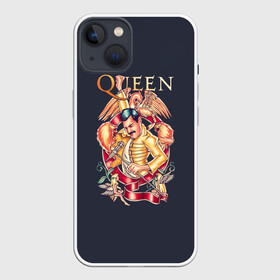 Чехол для iPhone 13 с принтом Queen   Фредди Меркьюри в Екатеринбурге,  |  | freddie mercury | queen | quen | глэм | квин | королева | куин | меркури | меркьюри | музыкант | мэркури | певец | песня | поп | рок группа | фаррух булсара | фредди | фреди | хард | хардрок