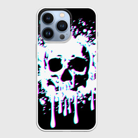 Чехол для iPhone 13 Pro с принтом Мерцающий череп в Екатеринбурге,  |  | day of the dead | drops | flowing | halloween | happy halloween | holiday | shimmering skull | splashes | брызги | день мертвых | капли | мерцающий череп | праздник | течет | хэллоуин