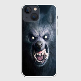 Чехол для iPhone 13 mini с принтом ВОЛК ОБОРОТЕНЬ в Екатеринбурге,  |  | animals | hunter | monster | wolf | волк | звери | зверь | клыки | монстр | оборотень | оскал | охотник | пасть | хищник | шерсть