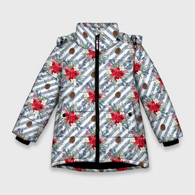 Зимняя куртка для девочек 3D с принтом Новогодние украшения и блестки в Екатеринбурге, ткань верха — 100% полиэстер; подклад — 100% полиэстер, утеплитель — 100% полиэстер. | длина ниже бедра, удлиненная спинка, воротник стойка и отстегивающийся капюшон. Есть боковые карманы с листочкой на кнопках, утяжки по низу изделия и внутренний карман на молнии. 

Предусмотрены светоотражающий принт на спинке, радужный светоотражающий элемент на пуллере молнии и на резинке для утяжки. | 2022 | год тигра | новый год | новый год 2022 | символ года | тигр | тигренок | тигрица | тигры