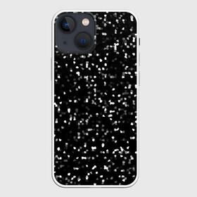 Чехол для iPhone 13 mini с принтом ЧБ мозаика в Екатеринбурге,  |  | белый | мозаика | пиксели | точки | черный