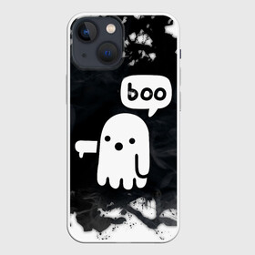 Чехол для iPhone 13 mini с принтом ХЕЛЛУОИН ПРИВЕДЕНИЕ БУ   HALLOWEEN GHOST BOO в Екатеринбурге,  |  | bats | bones | ghost | halloween | pumpkin | skull | кости | летучие мыши | приведение | призрак | скелет | тыква | хеллоуин | хоррор | хэллоуин
