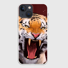 Чехол для iPhone 13 mini с принтом Тигр красавчик сердится в Екатеринбурге,  |  | 2022 | aggressive | angry | fangs | new year | open mouth | predator | tiger | year of the tiger | агрессивный | год тигра | клыки | новый год | открытая пасть | сердитый | тигр | хищник