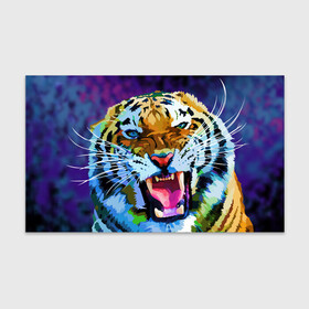 Бумага для упаковки 3D с принтом Рычащий Шархан в Екатеринбурге, пластик и полированная сталь | круглая форма, металлическое крепление в виде кольца | 2022 | evil face | growling | new year | pop art | predator | tiger | year of the tiger | год тигра | новый год | поп арт | рычащий | тигр | хищник