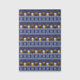 Обложка для паспорта матовая кожа с принтом Олени отдыхают в Екатеринбурге, натуральная матовая кожа | размер 19,3 х 13,7 см; прозрачные пластиковые крепления | Тематика изображения на принте: вязанный | новогодний | олень | паттерн | рождественский | с оленями | свитер | узор