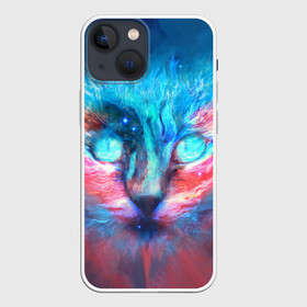 Чехол для iPhone 13 mini с принтом ВСЕЛЕНСКИЙ КОТ в Екатеринбурге,  |  | animals | astronomy | cat | night | space | stars | голова | домашние | животные | звезды | зверь | космос | кот | котик | лицо | небо | пушистый