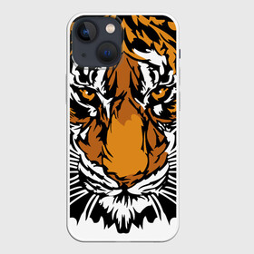 Чехол для iPhone 13 mini с принтом Взгляд хозяина джунглей в Екатеринбурге,  |  | 2022 | african | direct look | master of the jungle | muzzle | new year | predator | tiger | year of the tiger | африканский | год тигра | новый год | прямой взгляд | тигр | хищник | хозяин джунглей