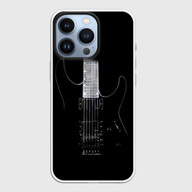 Чехол для iPhone 13 Pro с принтом ЧЕРНАЯ ЭЛЕКТРОГИТАРА в Екатеринбурге,  |  | black | dark | guitar | music | rock | гибсон | гитара | гриф | лады | музыка | рок | струны | черный | электрогитара