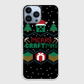 Чехол для iPhone 13 Pro Max с принтом MINECRAFT (CHRISTMAS) в Екатеринбурге,  |  | Тематика изображения на принте: creeper | minecraft | steve | крипер | криппер | кубик | лего | майнкрафт | минекрафт | стив