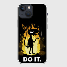 Чехол для iPhone 13 mini с принтом Чертенок Do it в Екатеринбурге,  |  | do it | огонь | пламя | сделай это | чертенок
