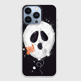 Чехол для iPhone 13 Pro с принтом Шарик пугайка (черный, полиэстер) в Екатеринбурге,  |  | Тематика изображения на принте: fun | helloween | party | scary | ведьма | вечеринка | день | духи | колдовство | мрачно | оригинальный | подарок | праздник | привидение | пугать | святые | тыква | ужас | хэллоуин | черный | шарик
