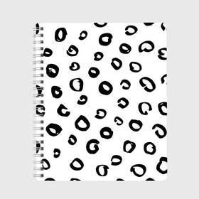 Тетрадь с принтом Леопардовый окрас в Екатеринбурге, 100% бумага | 48 листов, плотность листов — 60 г/м2, плотность картонной обложки — 250 г/м2. Листы скреплены сбоку удобной пружинной спиралью. Уголки страниц и обложки скругленные. Цвет линий — светло-серый
 | Тематика изображения на принте: дизайнерский | животные | леопард | паттерн | полный принт | тренд | фул
